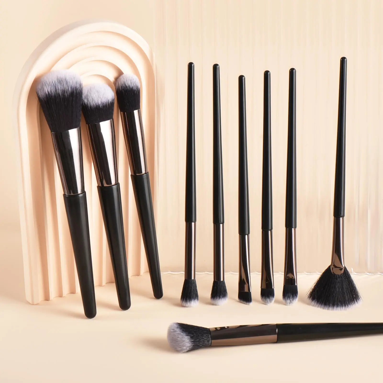Makeup Brush Set, 10Pcs/Set Versatile Makeup Brushes for Foundation, Loose Powder, Concealer, Eye Shadow, Blush, Lip Balm, Eyeliner, Christmas Gift