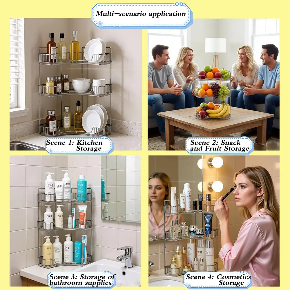 Makeup Storage Dresser Multifunctional Storage Rack Bathroom Rack Light Luxury Bathroom Storage 3 Layers Slot Brush Holder Perfume Organizer Vanity Shelf